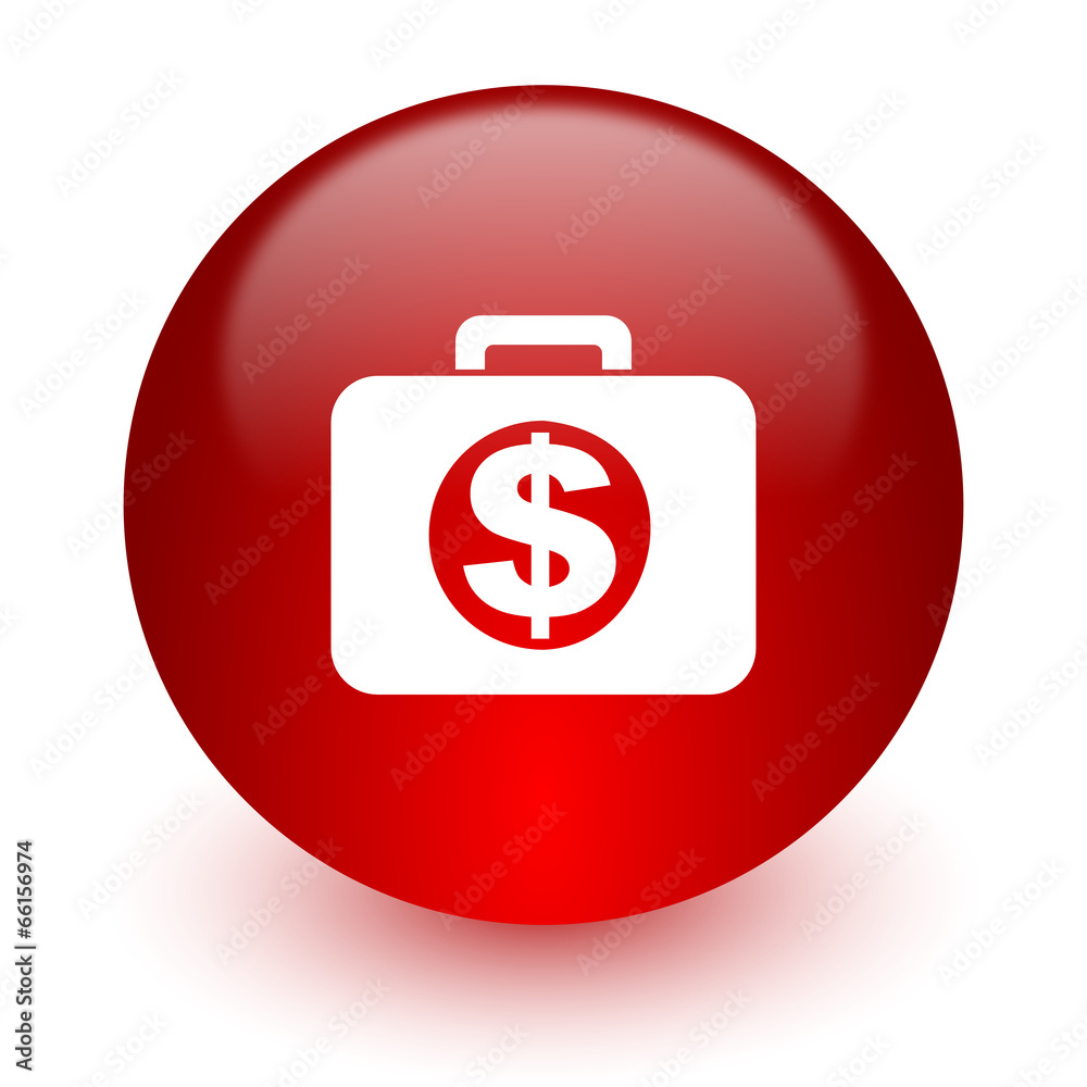 financial red computer icon on white background financial red computer icon on white background
