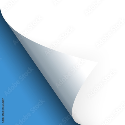 Papier / Seite umschlagen unten links blau