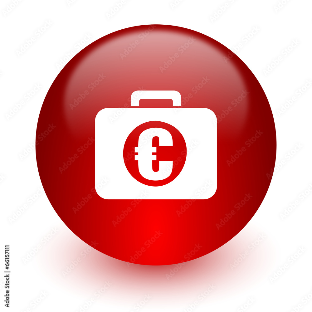 financial red computer icon on white background financial red computer icon on white background