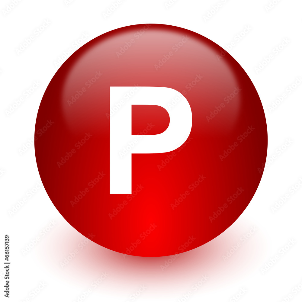 parking red computer icon on white background parking red computer icon on white background