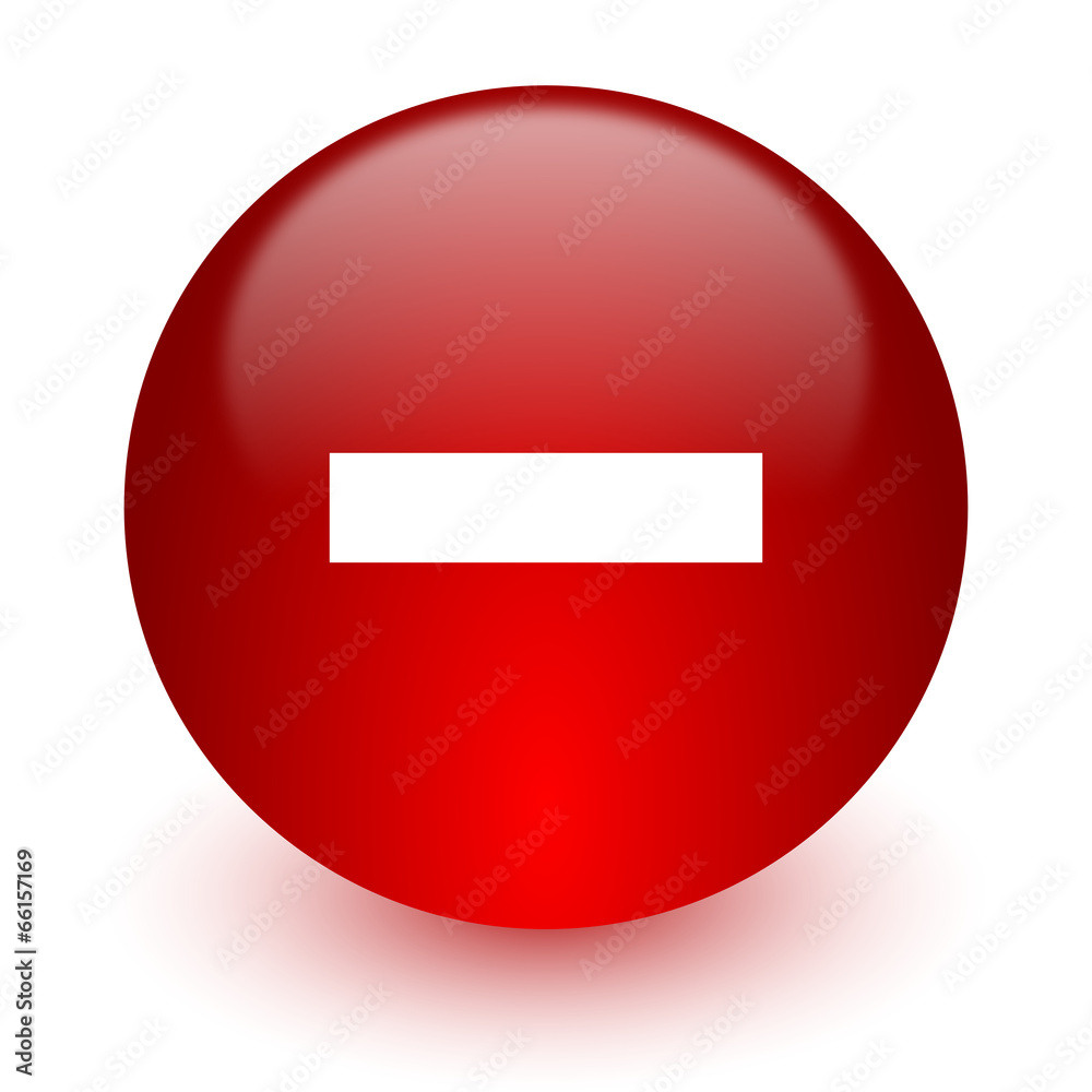 minus red computer icon on white background minus red computer icon on white background