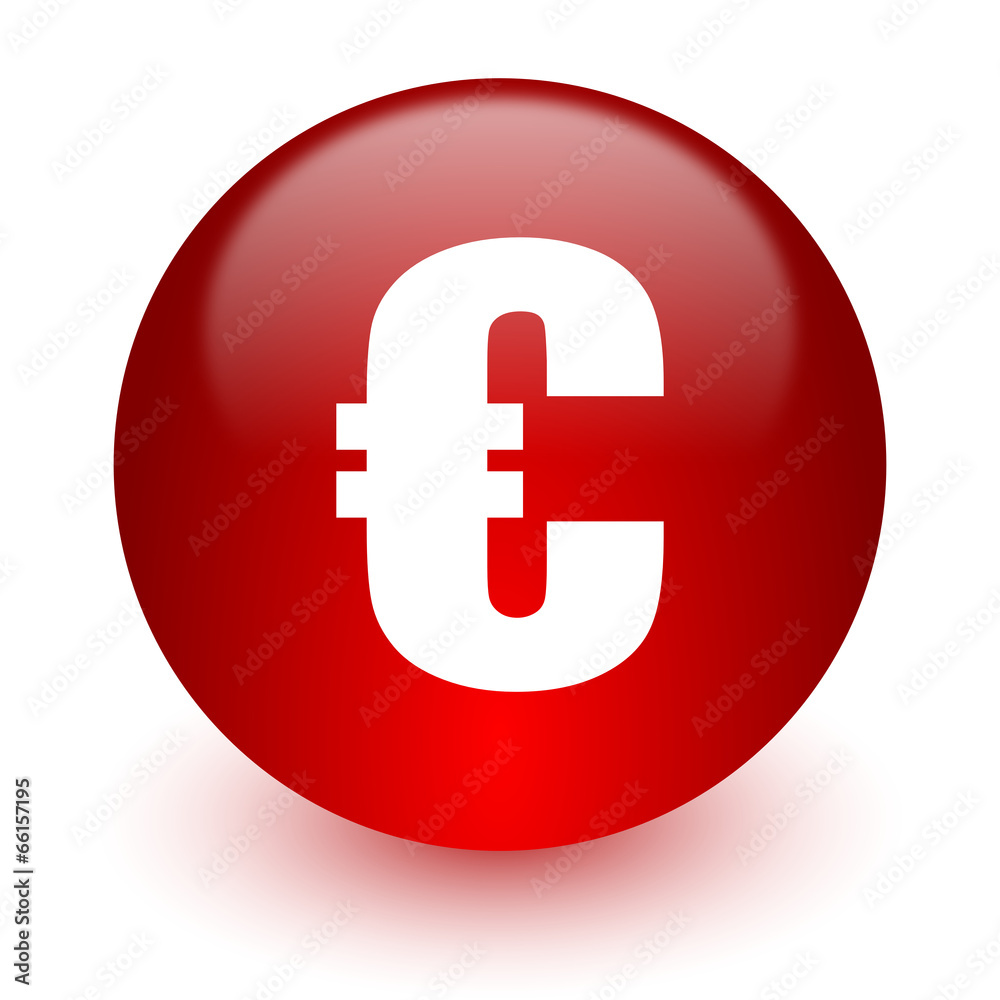 euro red computer icon on white background euro red computer icon on white background
