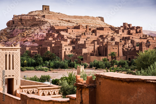 Ait Benhaddou Kasbah at dawn, Morocco, High Atlas Mountains, ksa