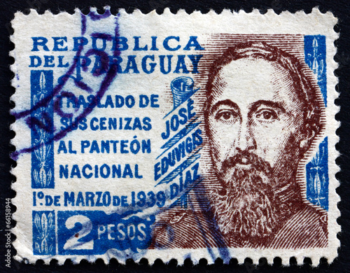 Postage stamp Paraguay 1939 Jose Eduvigis Diaz, General