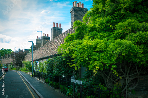 Row of traditional cottage in Streets of Cambridge University, C photo