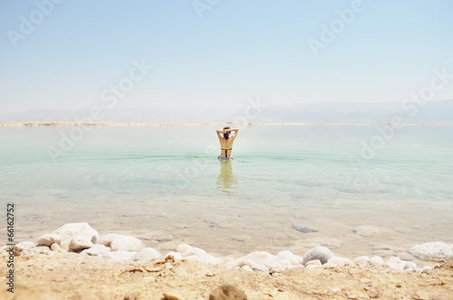 Woman bathe at the Dead Sea