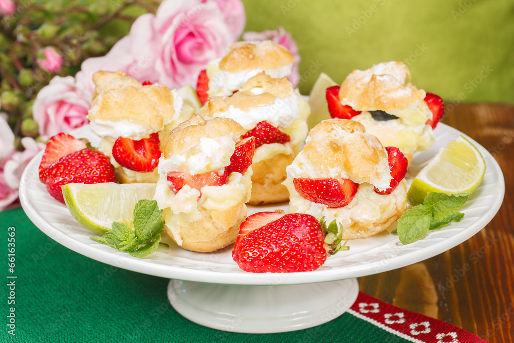 Strawberry Shortcakes with a Coconut and lemon Whipped Cream