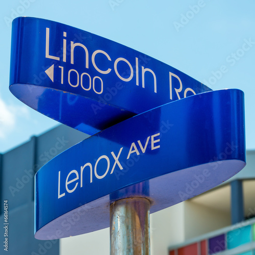 Street sign at Lincoln Road in Miami Beach photo