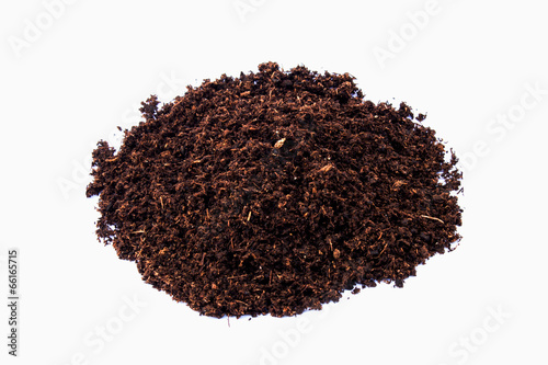 soil paet moss on isolated white background