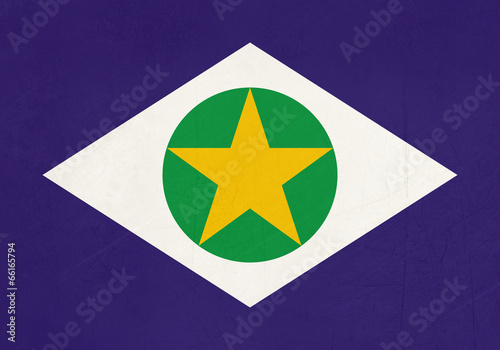 Grunge state flag of Mato Grosso in Brazil