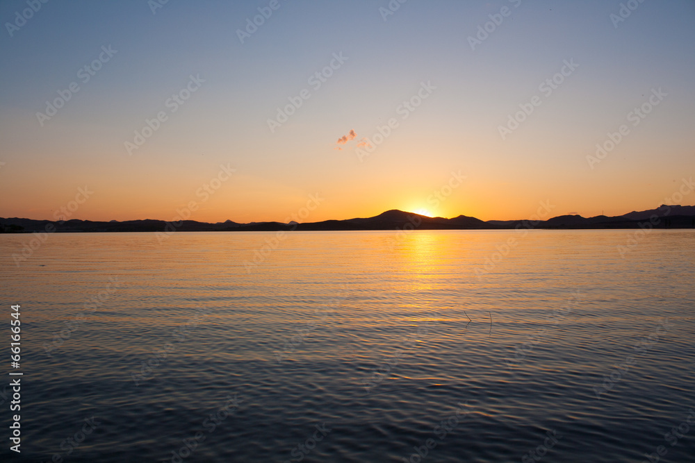 Sunset in the lake