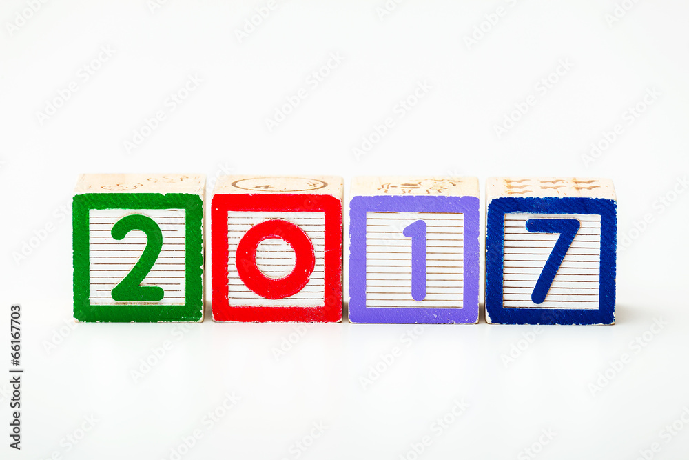 Wooden block for year 2017 Wooden block for year 2017