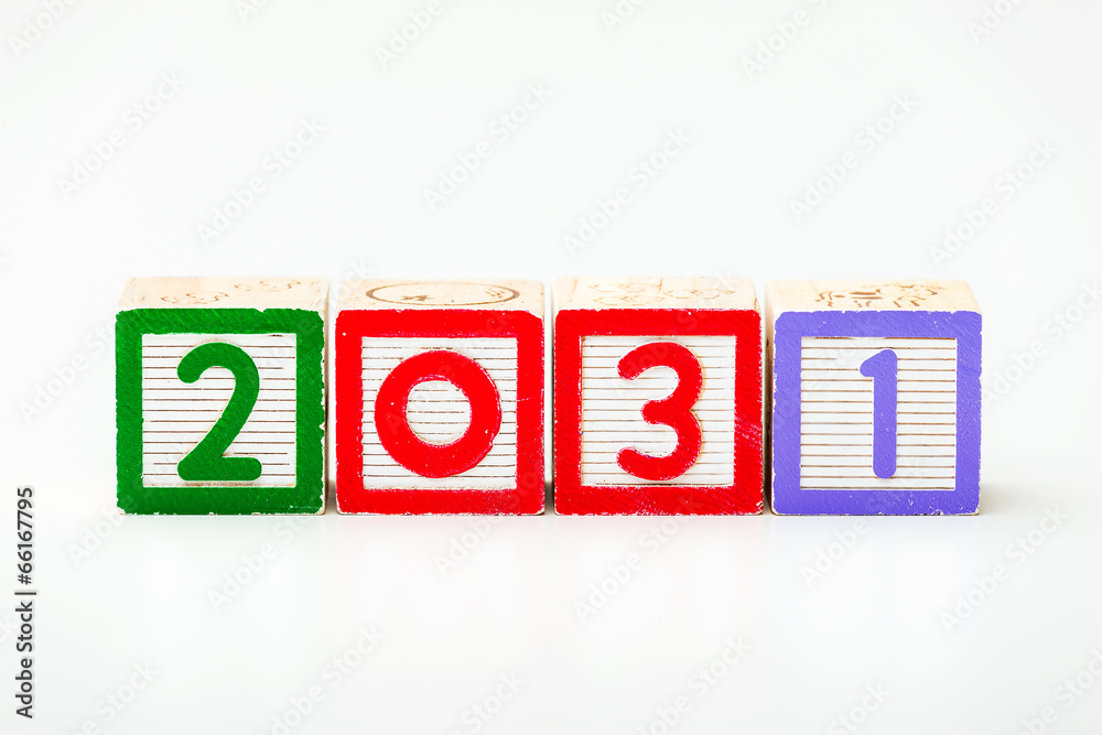 Wooden block for year 2031 Wooden block for year 2031