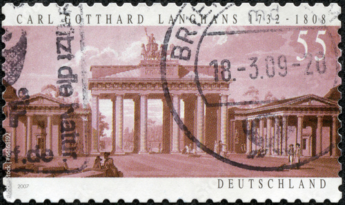 stamp printed in the Germany shows Brandenburg Gate photo