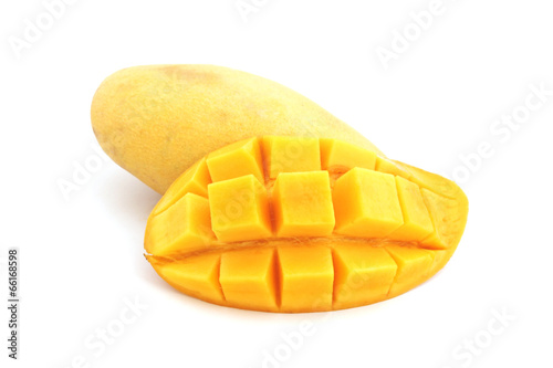sweet ripe mango on white background