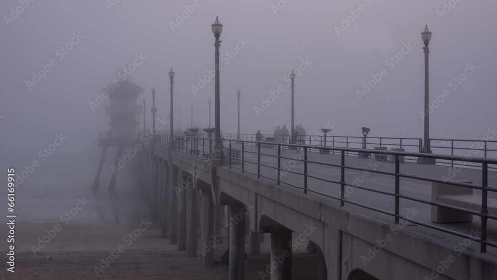 Huntington Beach Pier Time Lapse Fog Huntington Beach Pier Time Lapse Fog