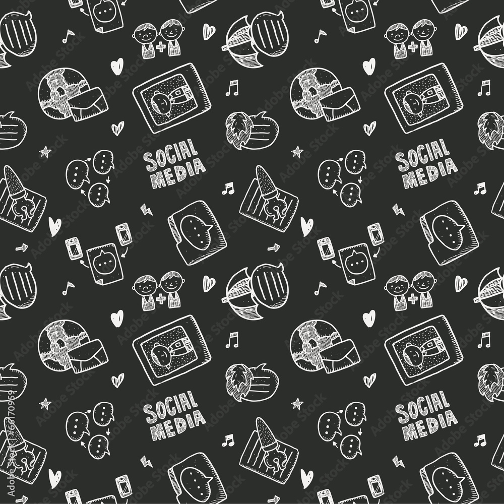 seamless doodle communication pattern