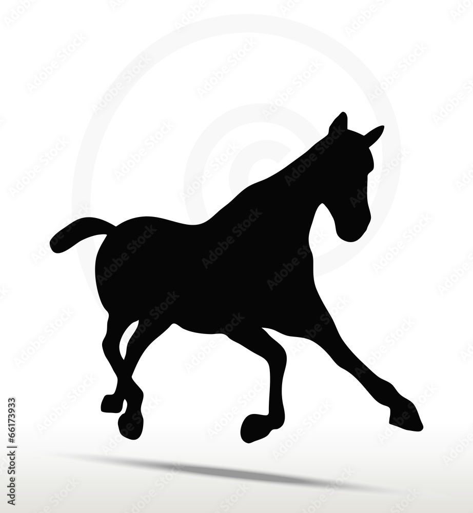 horse silhouette in Fast Trot position