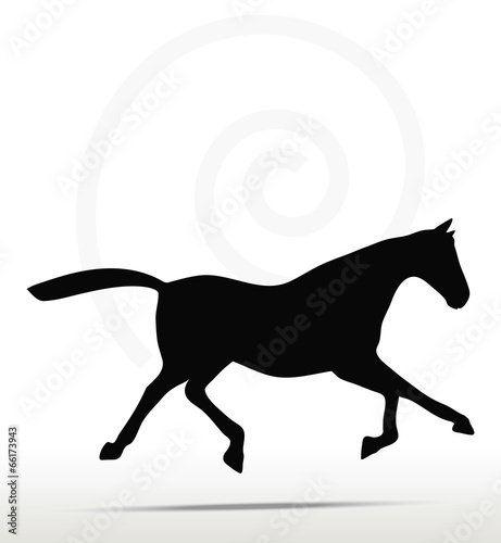 horse silhouette in Fast Trot position