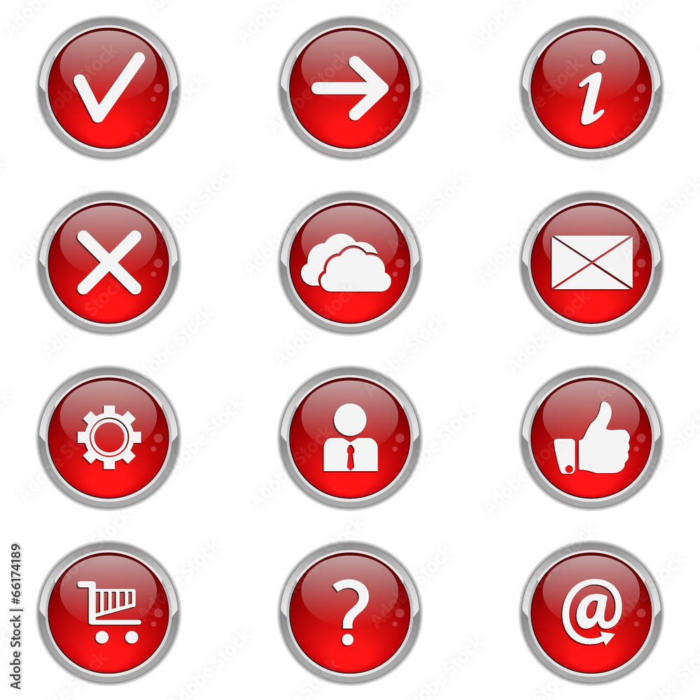 red buttons set red buttons set