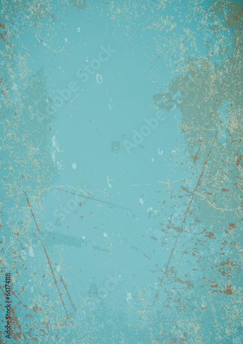 A4 Rusty Retro Paper Background Turquoise