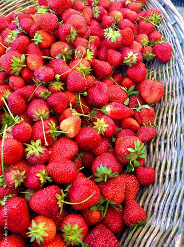 Strawberries at farmers market in Italy