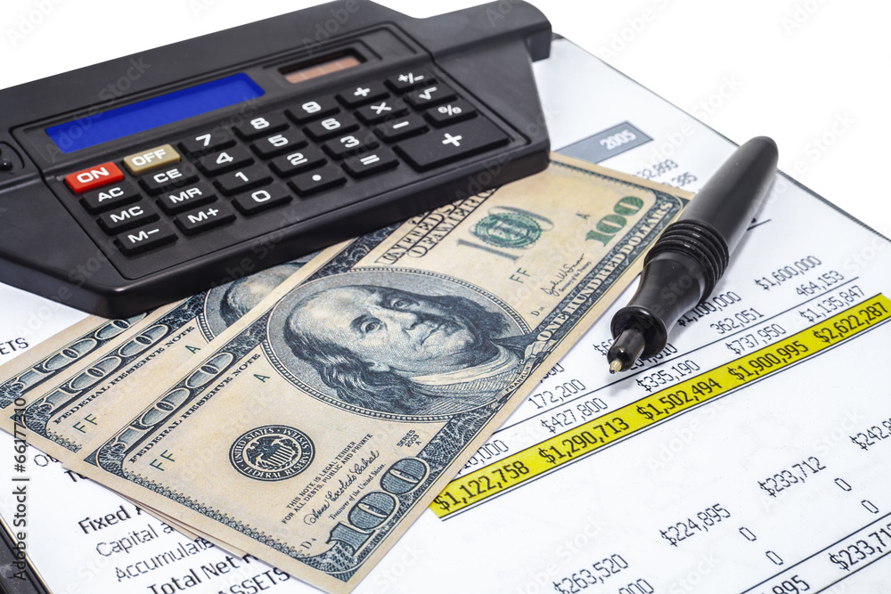 Fototapeta premium Money and calculator