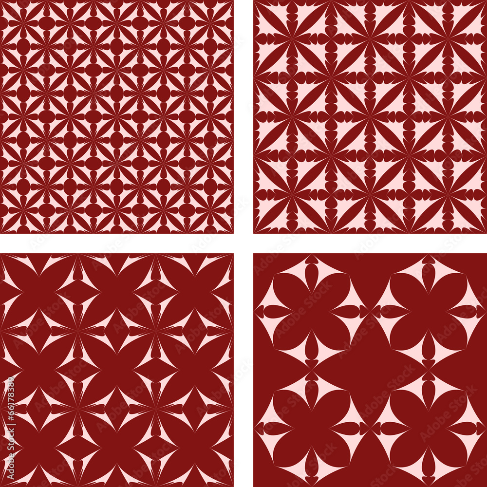 Maroon seamless pattern background set Maroon seamless pattern background set
