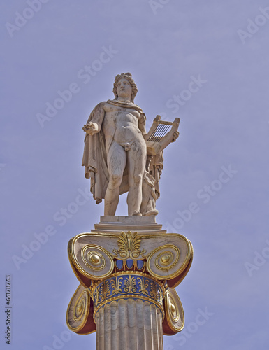 Apollo statue, the god of arts and music, Greece