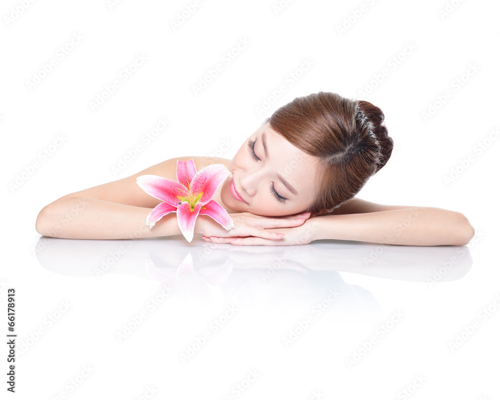 SPA beauty woman with flower