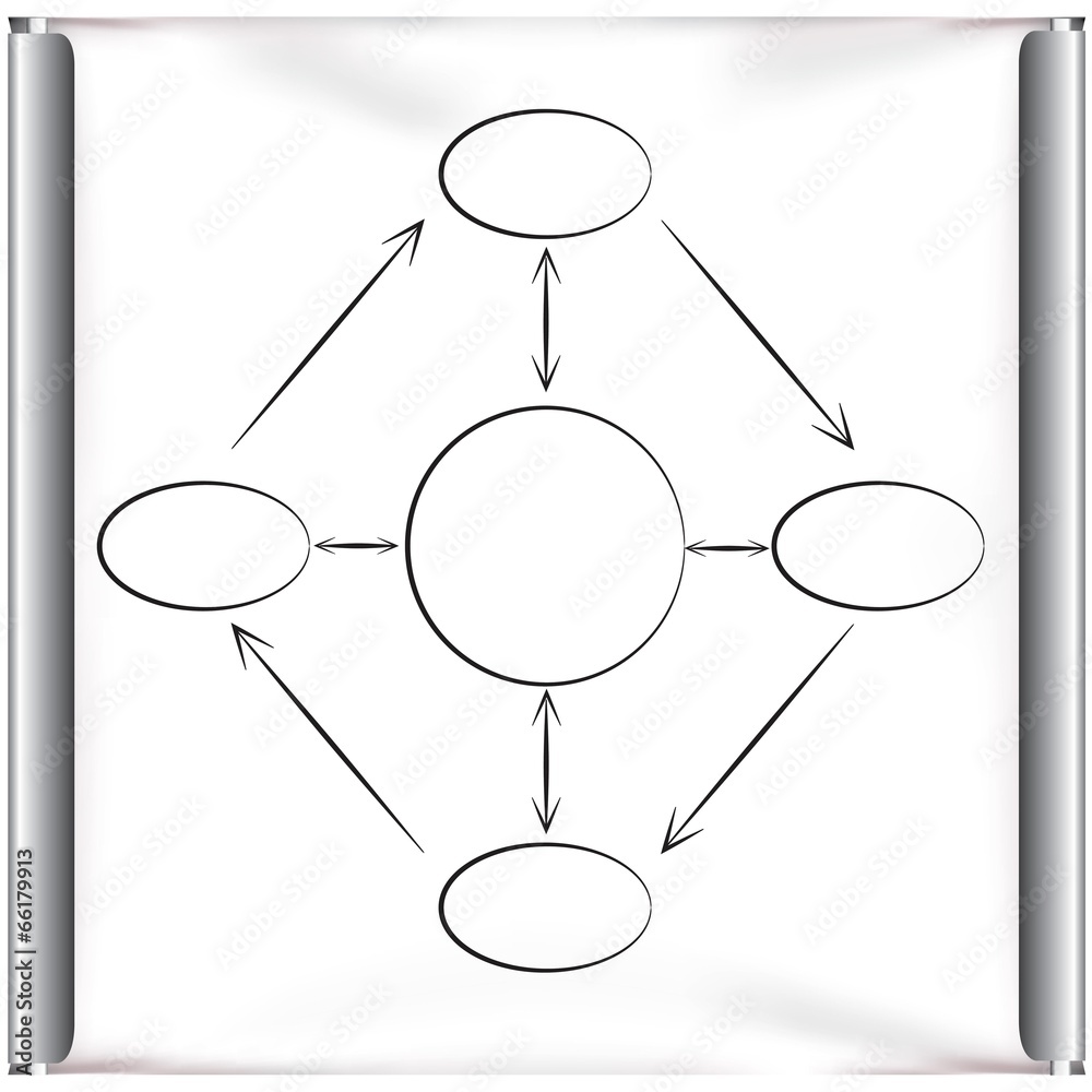 circle loop flow chart, diagram in projector screen Stock Vector