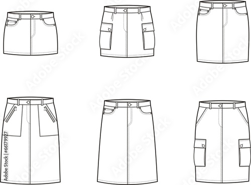 Vector illustration of women's sport skirts