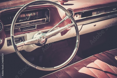 Interior of a classic american car