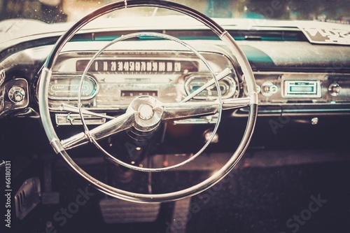 Interior of a classic american car