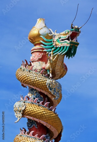 BANGKOK - May 13 : Art Chinese style dragon statue in the temple