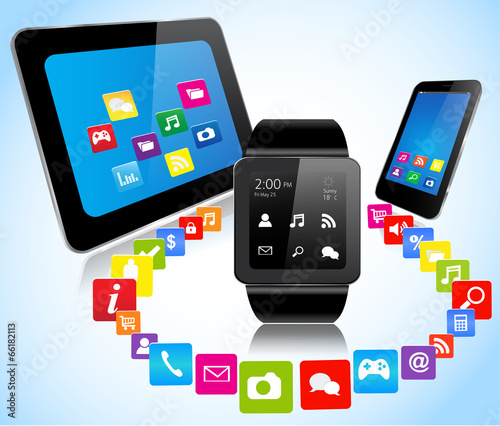 Smartwatch smartphone tablet and apps
