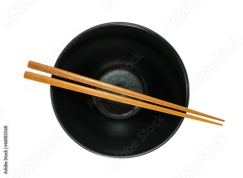 empty bowl and chopsticks