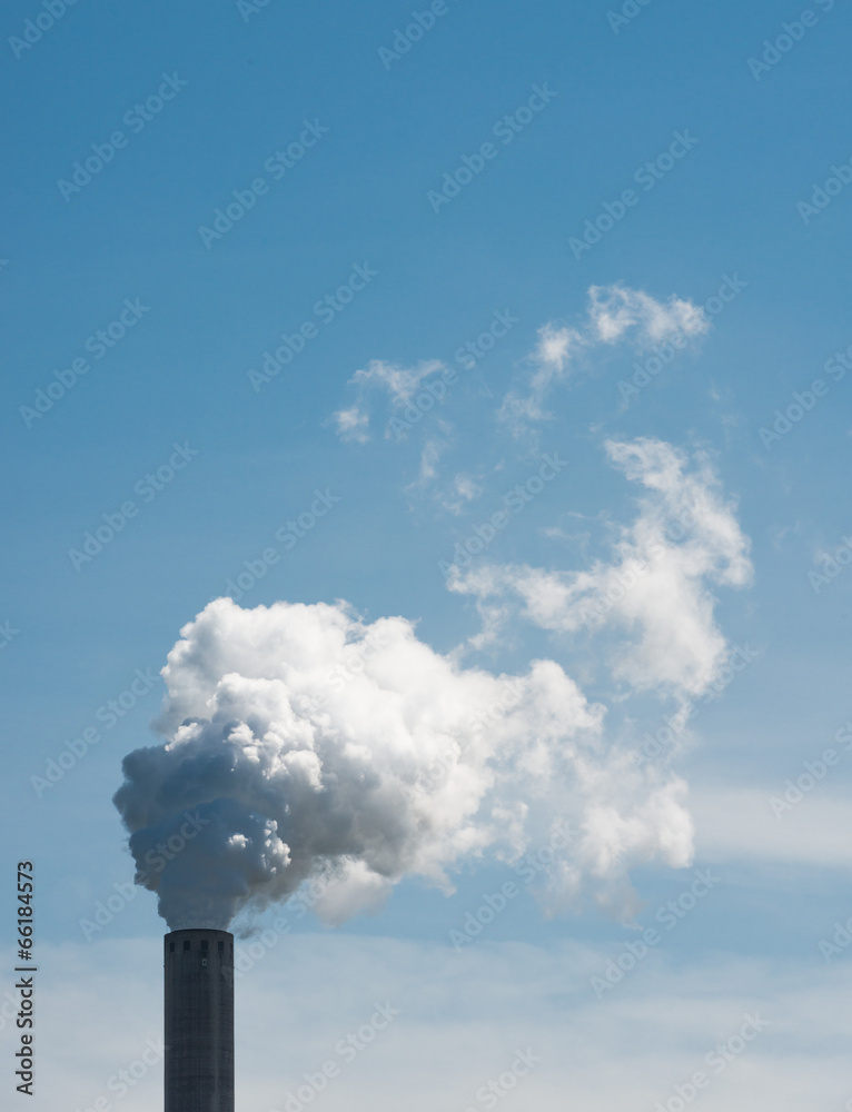 White smoke from an industrial chimney White smoke from an industrial chimney
