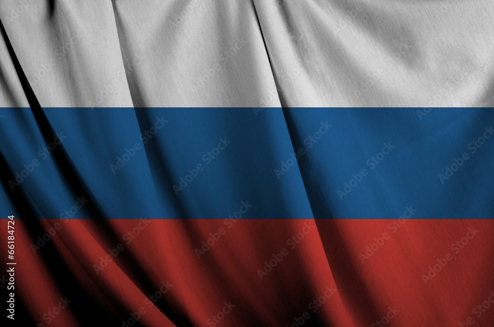 Fototapeta premium Fabric texture of the flag of Russia