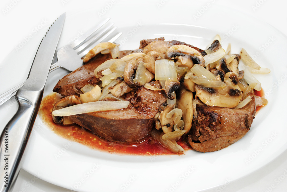 Dining on Organic Liver with Onions and Mushrooms Dining on Organic Liver with Onions and Mushrooms