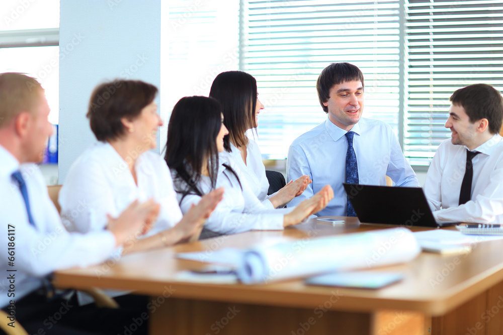 Business people working and discussing Business people working and discussing