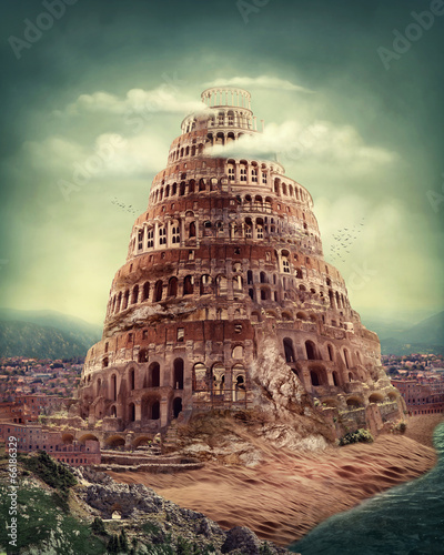 Print op canvas Tower of Babel