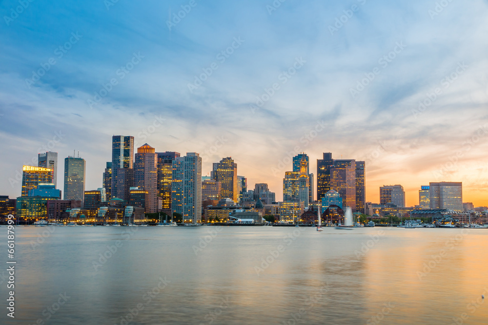 Boston downtown skyline panorama