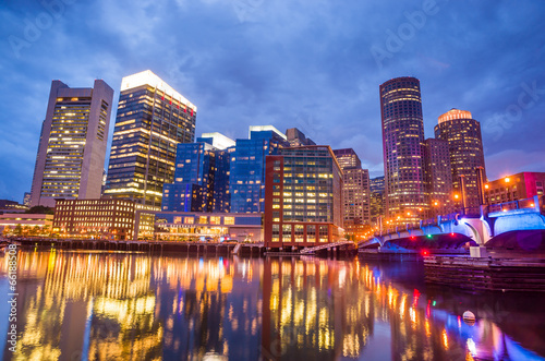 Boston Harbor and Financial District at twilight in Boston © f11photo