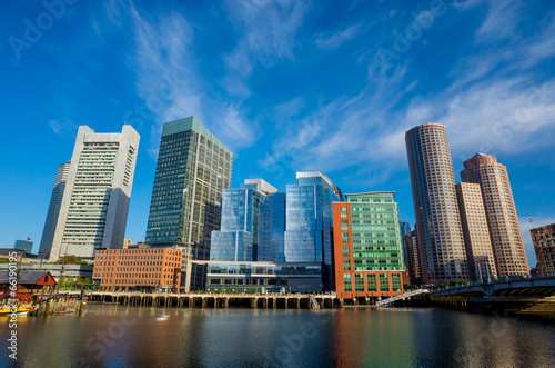Boston waterfront with skyscrapers and bridge © f11photo