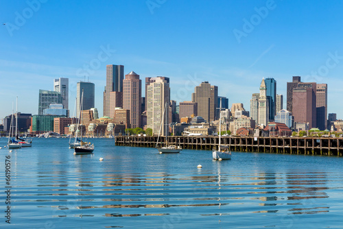 Boston skyline seen from Piers Park, Massachusetts © f11photo