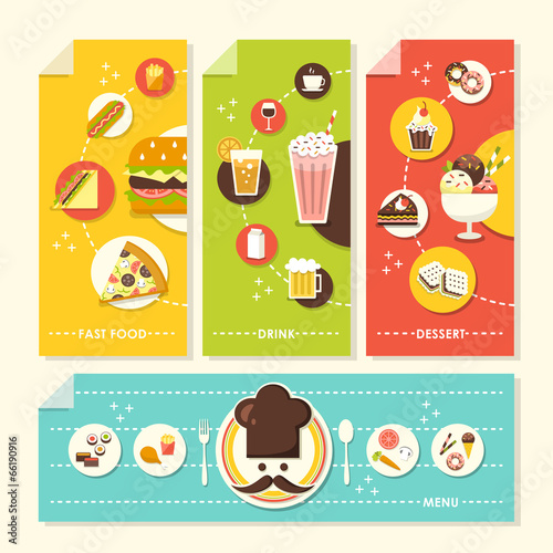 flat design concept illustration for food and drink