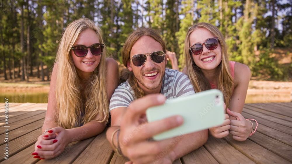 Teenanger takings selfies by the lake Teenanger takings selfies by the lake