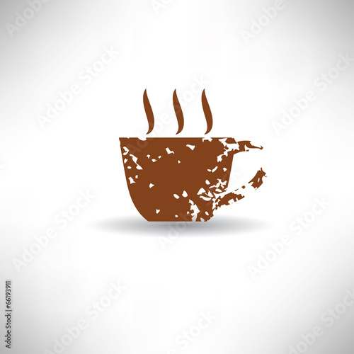 Coffee symbol,grunge vector