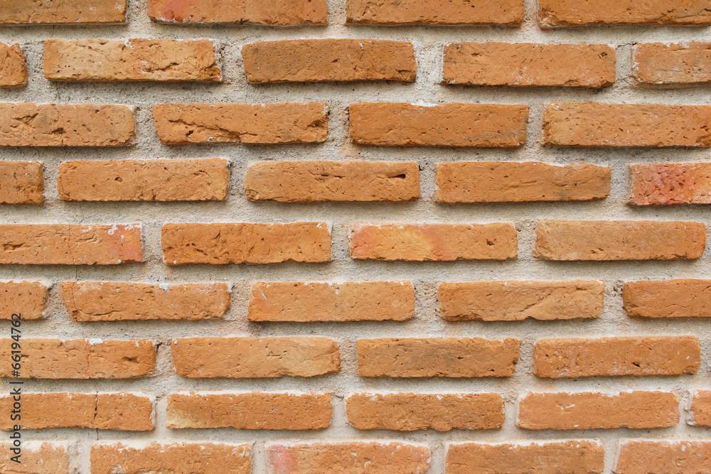 Texture of Old Red Brick Wall Background